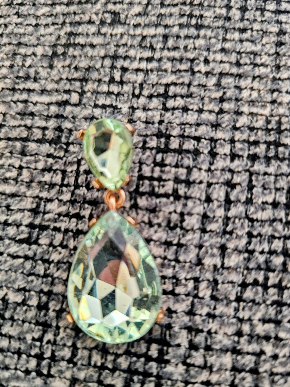 Green Teardrop Crystal Dangle Earring - Elegant Women's Jewelry